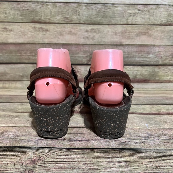 Teva Brown Leather Wedge Sandals - Picture 2 of 8